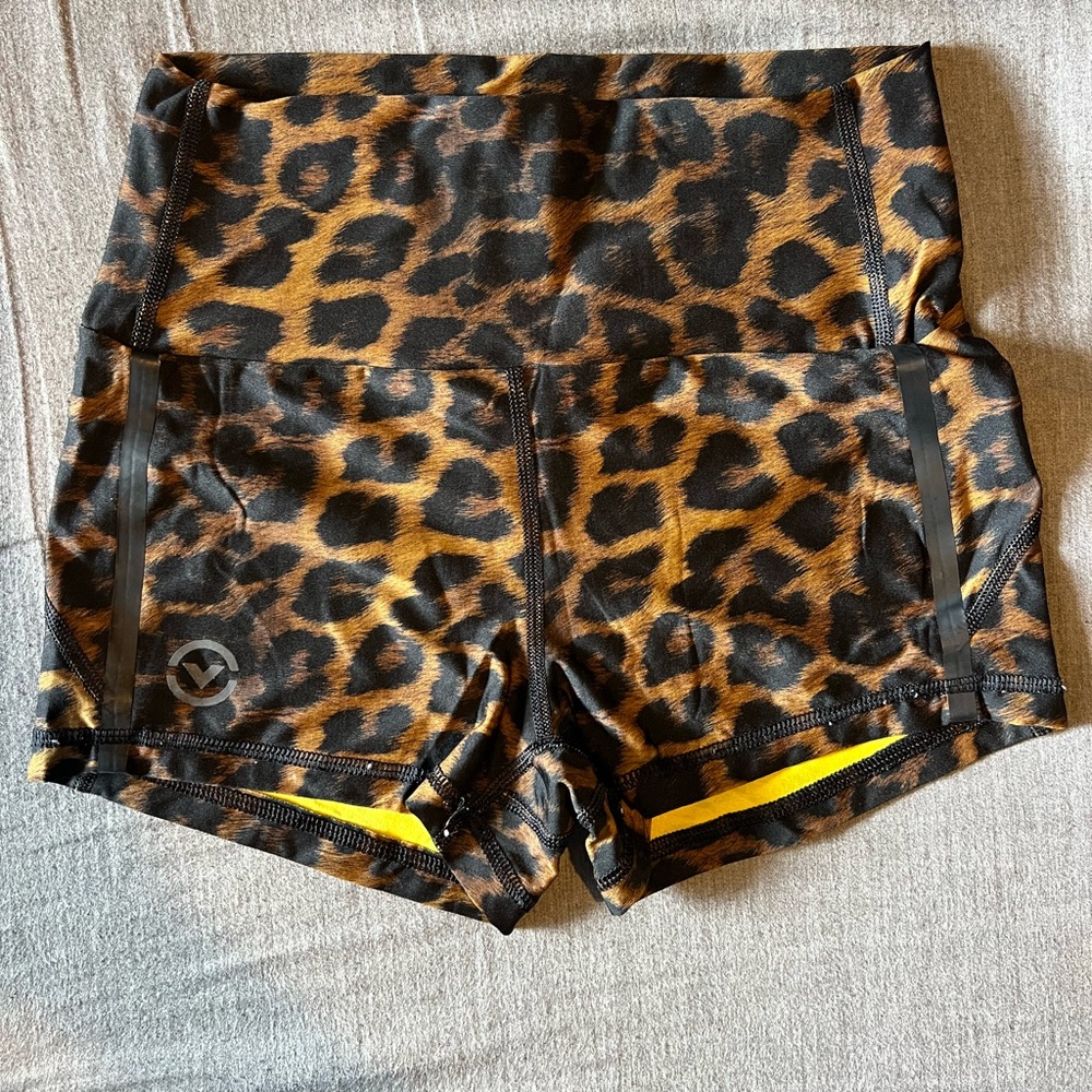 Virus Leopard Print Athletic Shorts